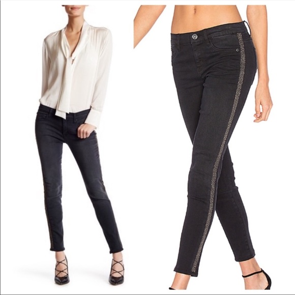 HUDSON Luna Embellish Crop Super Skinny Leg Jeans - Picture 3 of 8